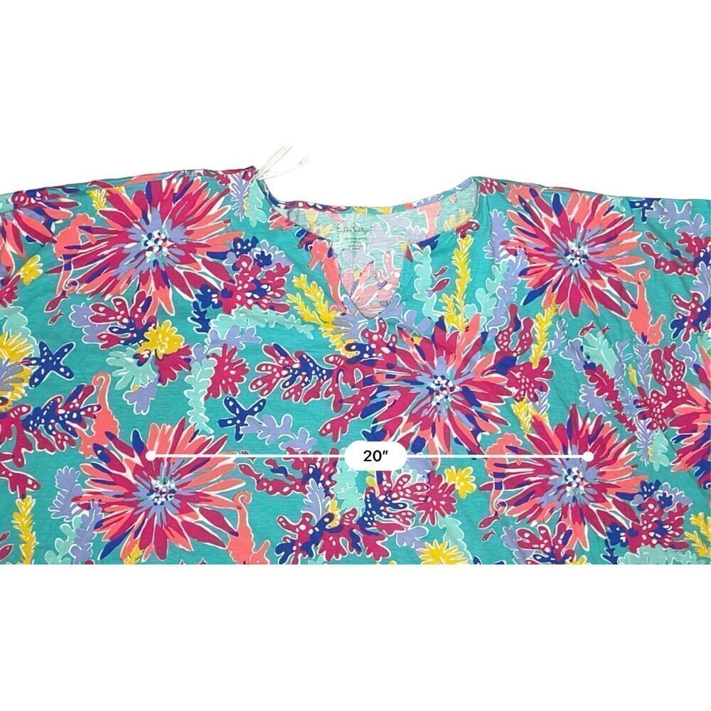 Lilly Pulitzer Stefani Dress Trippin & Sippin Beach Coverup Aqua Pink Cruisewear - Picture 7 of 12